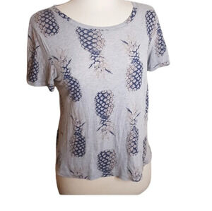 Anthropologie Postage Stamp pineapple tee